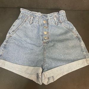 Topshop paperbag shorts with buttons